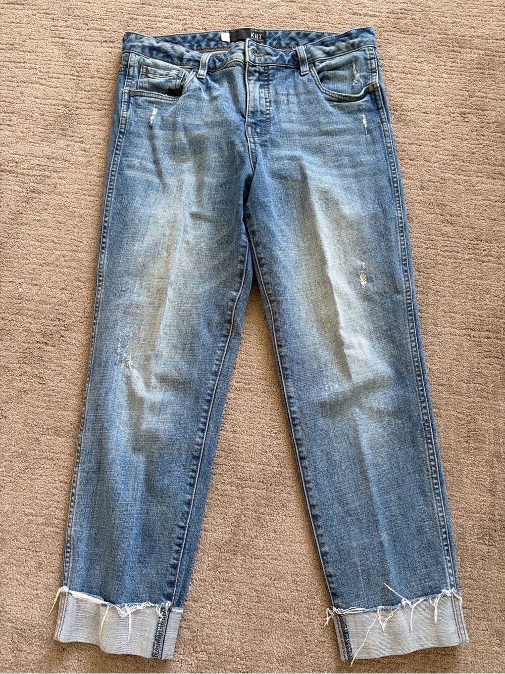 KUT From The Kloth Women’s Blue Jeans Catherine High Rise Fab Ab Boyfriend Sz 8